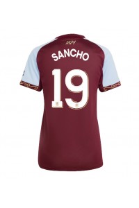 Aston Villa Jadon Sancho #19 Jalkapallovaatteet Naisten Kotipaita 2025-26 Lyhythihainen